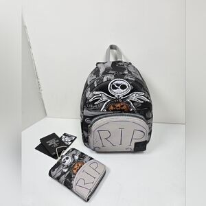 Loungefly Nbc Pop Up Jack Rip Nightmare Before Christmas Mini Backpack & Wallet